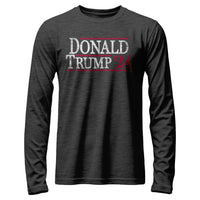 Load image into Gallery viewer, Donald Trump &#39;24 Long Sleeve Shirt dark grey heather color
