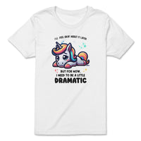 Load image into Gallery viewer, Dramatic Unicorn Youth Tee white color
