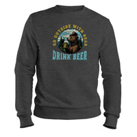 Load image into Gallery viewer, Beer Bear Crewneck Sweatshirt Dark Heather color
