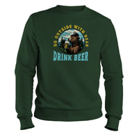Load image into Gallery viewer, Beer Bear Crewneck Sweatshirt Forest green color
