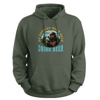 Load image into Gallery viewer, Beer Bear Hoodie Military green color
