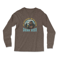 Load image into Gallery viewer, Beer Bear Long Sleeve Brown heather Color
