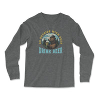 Load image into Gallery viewer, Beer Bear Long Sleeve Dark grey heather Color
