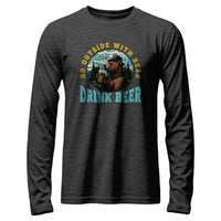 Load image into Gallery viewer, Beer Bear Long Sleeve Shirt dark grey heather color
