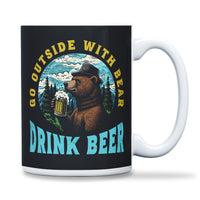 Load image into Gallery viewer, Beer Bear Mug 15oz Black color
