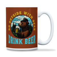Load image into Gallery viewer, Beer Bear Mug 15oz Brown color

