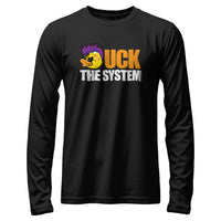 Load image into Gallery viewer, Uck The System Long Sleeve Shirt black color
