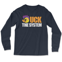 Load image into Gallery viewer, Uck The System Long Sleeve Shirt | Navy
