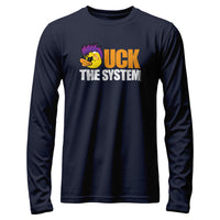 Load image into Gallery viewer, Uck The System Long Sleeve Shirt navy color
