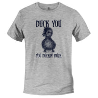 Load image into Gallery viewer, duck you funny duck tshirt, athletic heather
