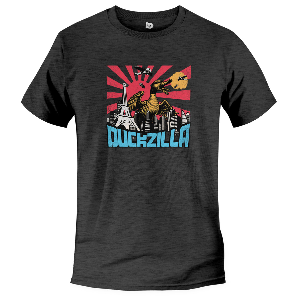 duckzilla fun duck godzilla tee, adult unisex