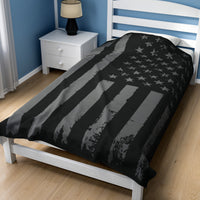 Load image into Gallery viewer, Duotone US Flag Blanket black color
