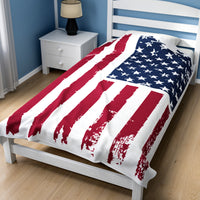 Load image into Gallery viewer, Duotone US Flag Blanket white color
