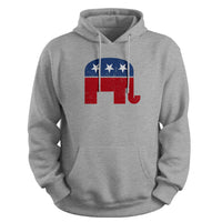 Load image into Gallery viewer, gop elephant hooded sweatshirt, unisex adult sport grey
