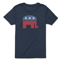 Load image into Gallery viewer, GOP Elephant Youth Tee | Heather Navy
