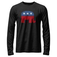 Load image into Gallery viewer, GOP Elephant Long Sleeve Shirt black heather color
