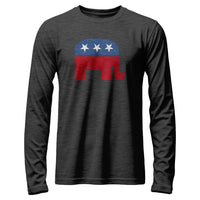 Load image into Gallery viewer, GOP Elephant Long Sleeve Shirt dark grey heather color
