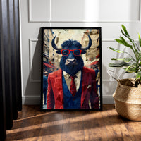 Load image into Gallery viewer, Executive Bull Trading Vertical Framed Canvas Wall Art

