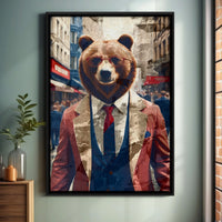 Load image into Gallery viewer, Executive Bear Trading Vertical Framed Canvas Wall Art 
