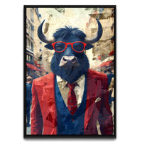 Load image into Gallery viewer, Executive Bull Trading Vertical Framed Canvas Wall Art
