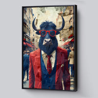Load image into Gallery viewer, Executive Bull Trading Vertical Framed Canvas Wall Art
