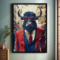 Load image into Gallery viewer, Executive Bull Trading Vertical Framed Canvas Wall Art
