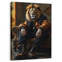 Load image into Gallery viewer, Lameduckprints Fancy Lion II Vertical Canvas Wall Art
