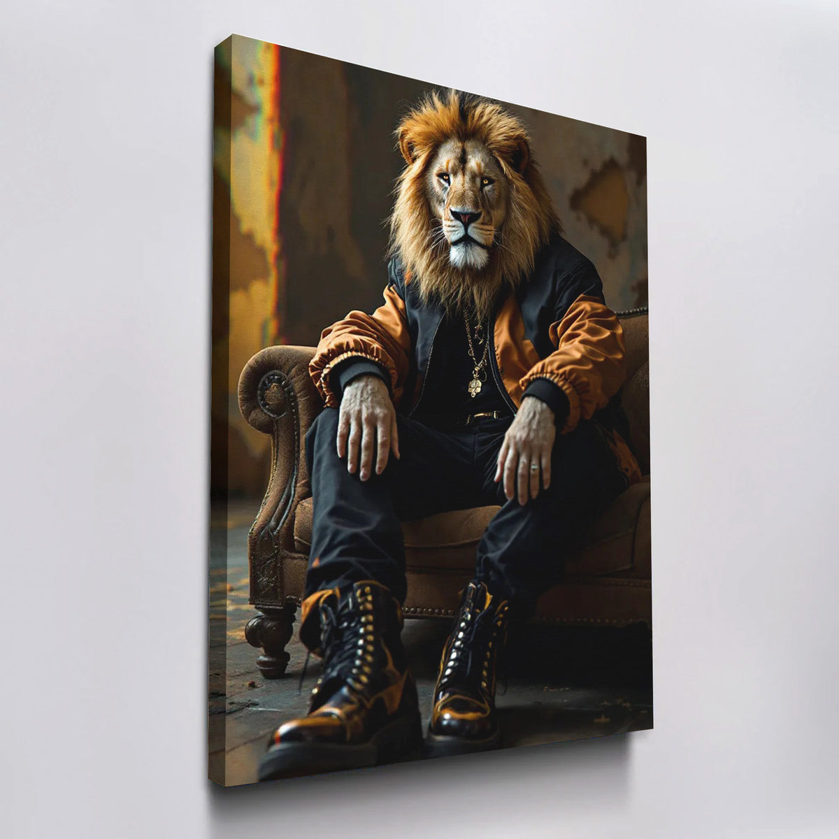 Lameduckprints Fancy Lion II Vertical Canvas Wall Art