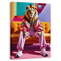 Load image into Gallery viewer, Lameduckprints Fancy Lion Vertical Canvas Wall Art 
