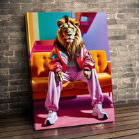 Load image into Gallery viewer, Lameduckprints Fancy Lion Vertical Canvas Wall Art 
