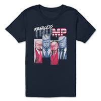 Load image into Gallery viewer, fearless trump youth tee navy color

