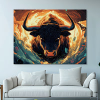 Load image into Gallery viewer, Ragin Bull Abstract Horizontal Canvas Wall Art

