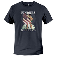 Load image into Gallery viewer, finders keepers, funny astronaut tshirt navy triblend
