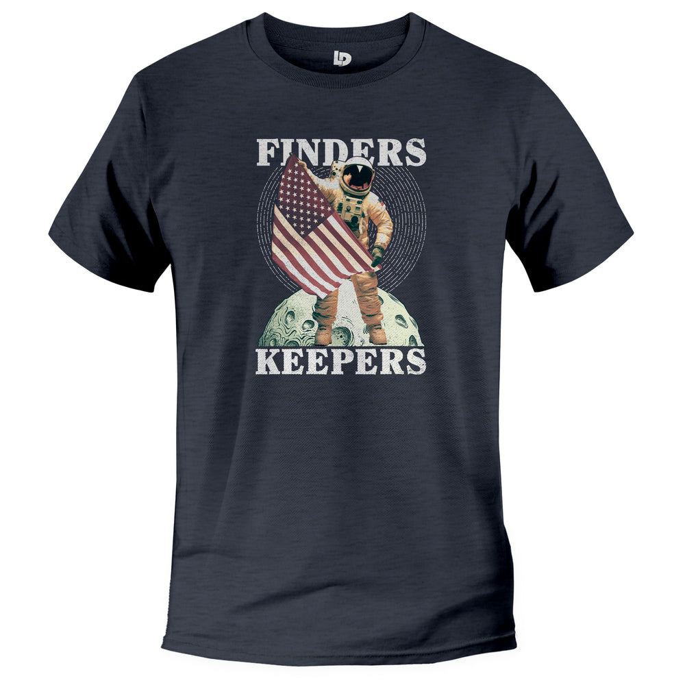 finders keepers, funny astronaut tshirt navy triblend