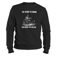 Load image into Gallery viewer, Fish Like a Boss Crewneck Sweatshirt black color
