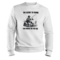 Load image into Gallery viewer, Fish Like a Boss Crewneck Sweatshirt white color
