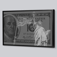 Load image into Gallery viewer, Dollar Liberty Horizontal Framed Canvas Wall Art
