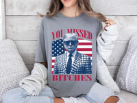 Load image into Gallery viewer, Missed Trump Bootleg T-shirt grey color
