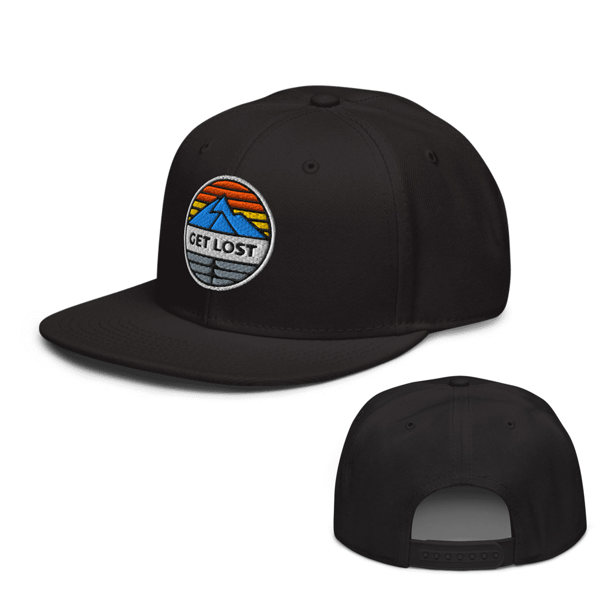 Get Lost Snapback Hat black color