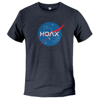 Load image into Gallery viewer, NASA Hoax Premium Triblend T-Shirt Navy Color
