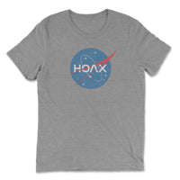 Load image into Gallery viewer, NASA Hoax Premium Triblend T-Shirt Athletic Grey Color
