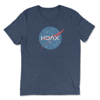 Load image into Gallery viewer, NASA Hoax Premium Triblend T-Shirt Navy Color
