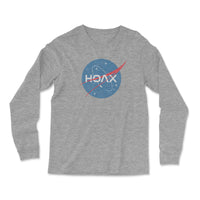 Load image into Gallery viewer, NASA Hoax Long Sleeve Shirt Athletic Heather Color
