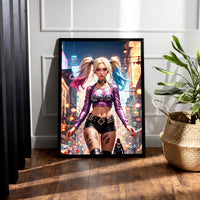 Load image into Gallery viewer, Harley Quinn Vertical Framed Canvas Wall art
