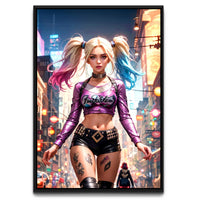 Load image into Gallery viewer, Harley Quinn Vertical Framed Canvas Wall art
