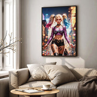 Load image into Gallery viewer, Harley Quinn Vertical Framed Canvas Wall art
