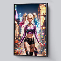Load image into Gallery viewer, Harley Quinn Vertical Framed Canvas Wall art
