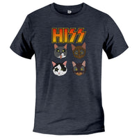 Load image into Gallery viewer, Hiss Kiss Tee Heather navy color
