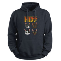 Load image into Gallery viewer, Hiss Kiss Hoodie Heather navy color
