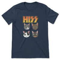 Load image into Gallery viewer, Hiss Kiss Tee Heather navy color
